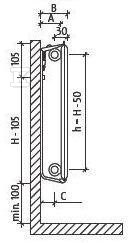 PURMO H10 300x700 radiator, heating - F061003007001300