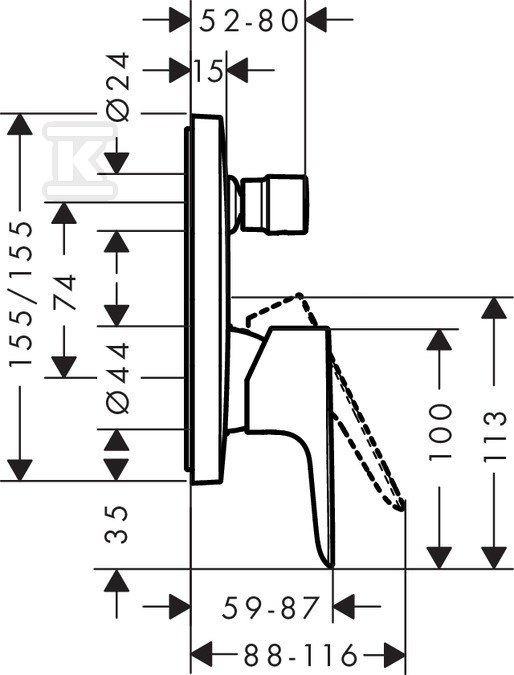 Hansgrohe Talis E single lever bath - 71745000