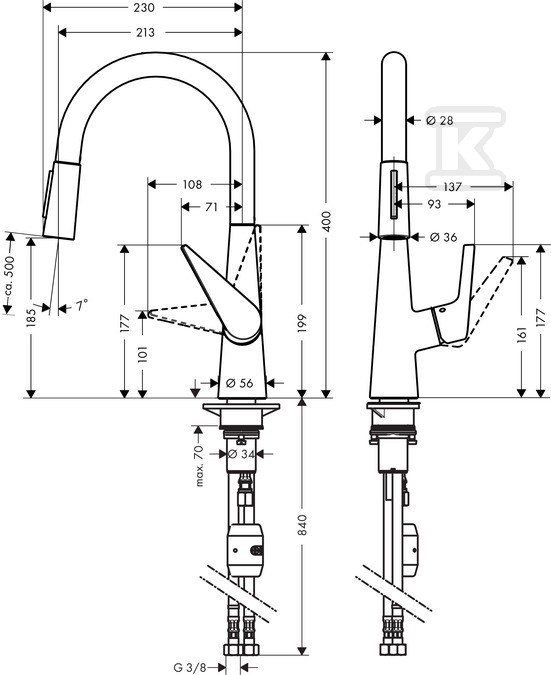 Bateria zlewozmywakowa Talis M51 - 72813000