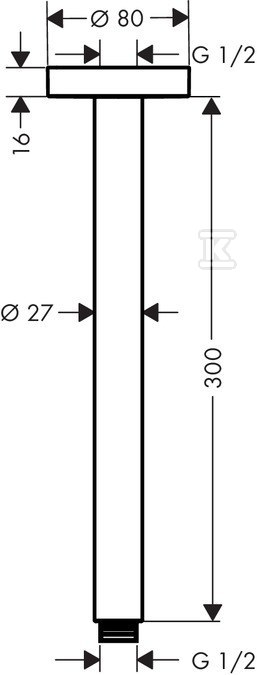 Przyłącze sufitowe S 300 mm - 27389000