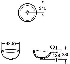 Bol countertop washbasin ø42 cm - A327876000