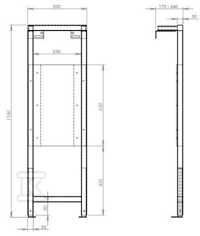 Zapuštěný rám pro madla pro invalidy - A89007300U