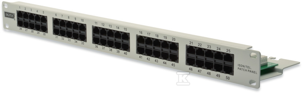 Telefónny patch panel (ISDN) 19" 50x - DN-91350-1