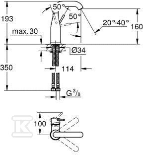 Bateria umywalkowa Grohe Essence, - 23463001