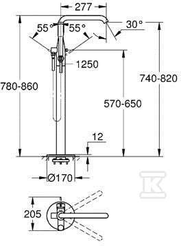 Baterie monocomandă pentru baie Grohe - 23491001