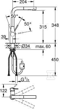 Essence Single lever sink mixer, - 30270000