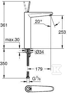 Eurodisc Joy - basin mixer, size XL - 23428000