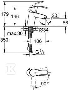 Bateria umywalkowa Grohe Eurosmart, - 23372002