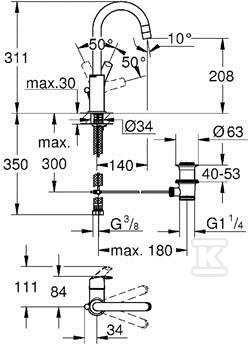 Bateria umywalkowa Grohe Eurosmart - 23537002