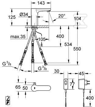 Bateria umywalkowa Grohe Eurosmart - 36324001