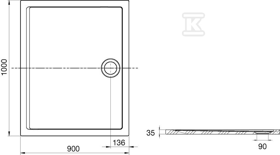 ROCA AERON sprchová vanička obdĺžniková - A276294100