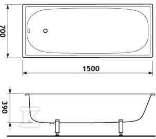 Wanna 150x70 stal - DB50E2200A