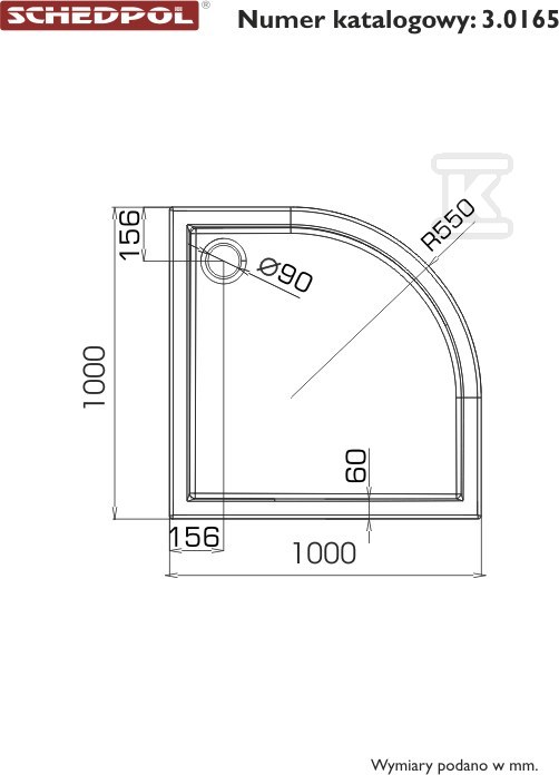 Stabilsound 100x100x14/3cm cadă de duș - 3.0165