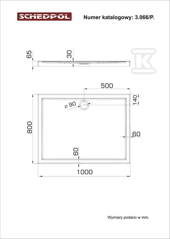 Stabilsound Acryl-Duschwanne 80x100x14 - 3.0166