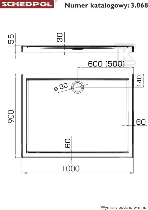 Stabilsound Acryl-Duschwanne 90x100x14 - 3.0168