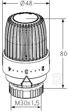 Thermostatic head HEIMEIER S, 6-28 deg. - 6853-00.500