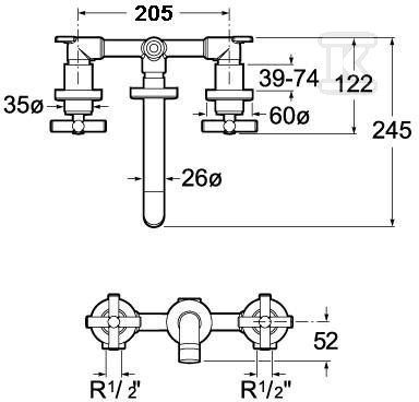 Bateria umywalkowa Roca Loft - A5A4743C00