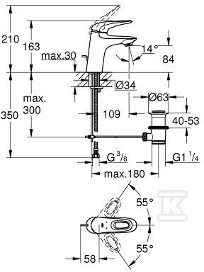 Bateria umywalkowa Grohe Eurostyle - 23564003