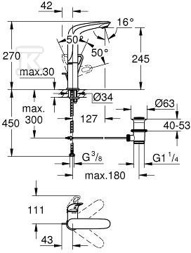 Bateria umywalkowa Grohe Eurostyle - 23569003