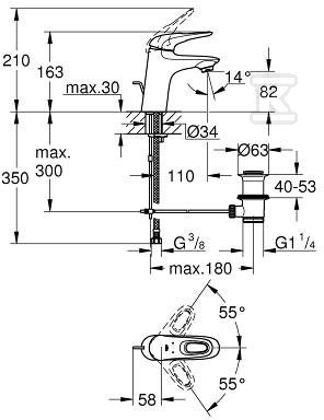 Eurostyle - single lever basin mixer, - 33558LS3