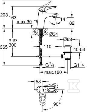 Bateria umywalkowa Grohe Eurostyle - 23374LS3