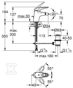 Eurostyle - single lever bidet mixer - 33565LS3