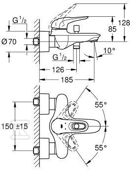 Bateria wannowa Grohe Eurostyle - 33591LS3