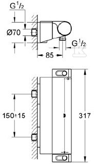 Bateria termostatyczna prysznicowa - 34469001