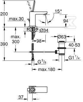 Bateria umywalkowa Grohe EuroCube Joy - 23654000