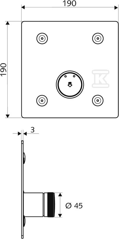 Concealed wall shower Linus Basic - 019022899