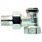 Radiator shut-off valve, Regutec DN15(1/2), angled, nickel plated