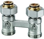Vekotrim G3/4-3/4 - Комплект підключення для нижнього проточного радіатора з термостатичною вставкою з функцією відключення, прямий