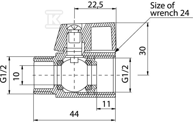 MINI chrome ball valve (N-W version) - 1470010