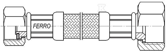 Шланг сталевий в оплітці L-100 см 1/2" - PWS78