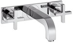 Bateria umywalkowa Hansgrohe AXOR Citterio, 39314000, DN15, długość wylewki 166mm, chrom, trzyotworowa, ścienna, podtynkowa z uchwytami krzyżowymi z płytką