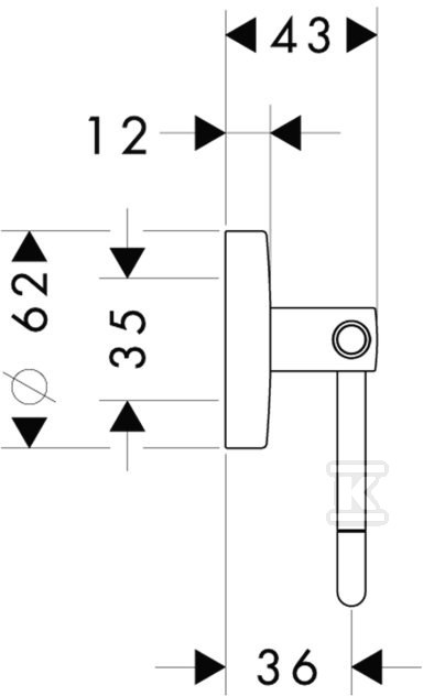 Тримач рулону Hansgrohe без кришки - - 40526820
