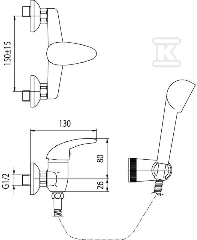 GALEO nástěnná sprchová dvouotvorová - 2441050