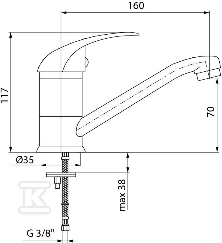 Wall-mounted two-hole GALEO mixer with - 2441420