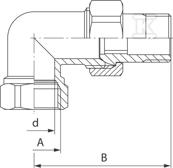 Śrubunek mosiężny 3/4" kątowy - SG6