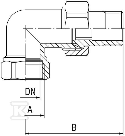 Śrubunek mosiężny 1/2" kątowy z - SGC5