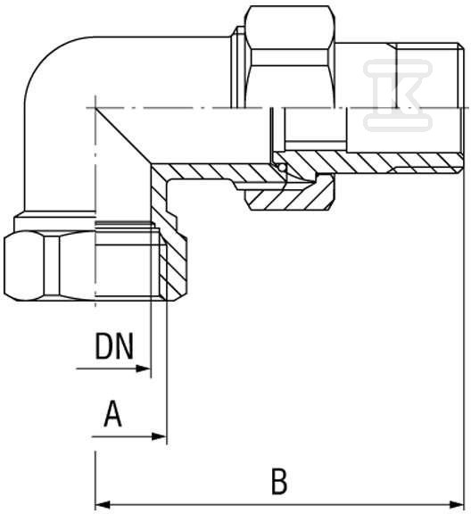 Śrubunek mosiężny 3/4" kątowy z - SGC6