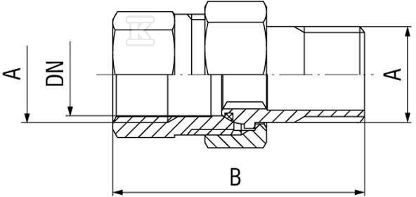 Śrubunek mosiężny 3/4" prosty z - SGC3