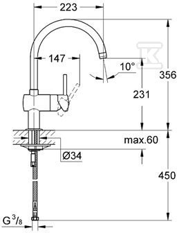 Minta - single lever sink mixer - 32917000