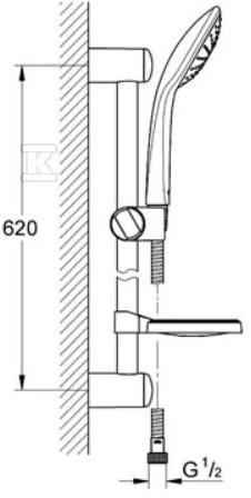 Shower set with rail Euphoria 110 Mono - 27266001