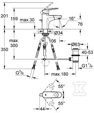 Bateria umywalkowa Grohe Europlus - 33155002