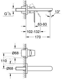 Eurosmart Cosmopolitan - 2-hole basin - 19381000