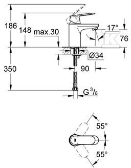 Eurosmart Cosmopolitan - washbasin - 32824000