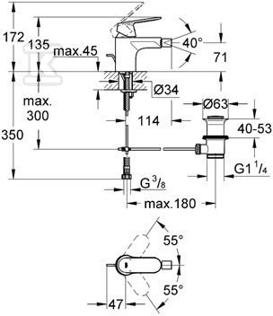 Bateria bidetowa Eurosmart Cosmopolitan - 32839000