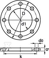 Stahlflansch PN16 - 50 DN40 - 1209091003