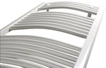 ONNLINE PBT 60X050 280W bathroom heater, curved, bottom connection, spacing = 449mm, white RAL9016